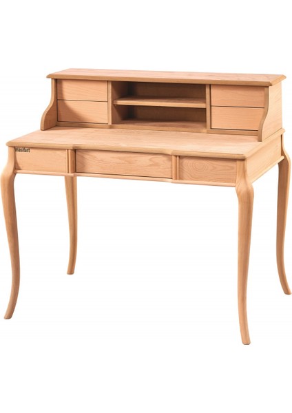 Cressida 110 cm Ipek Raflı Çalışma Masası Cilasız Ham