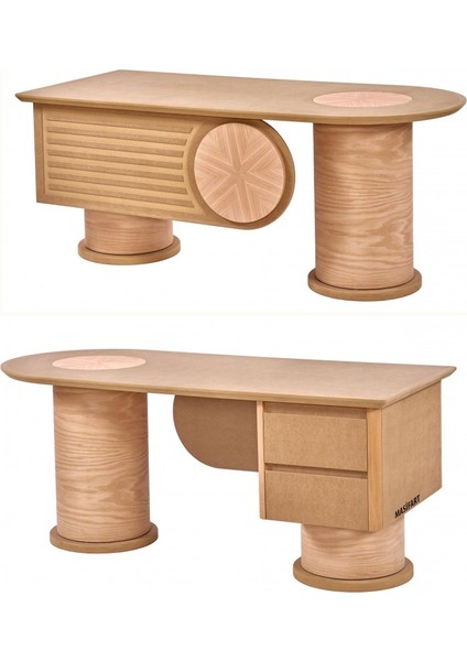 Gloria 190 cm Truva Çalışma Masası Cilasız Ham