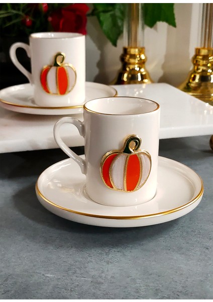 Elegant Pumpkin 4 Parça 2 Kişilik Kahve Fincanı fiyatları
