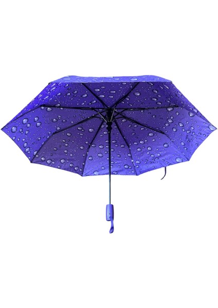 8 Telli Yarı Otomatik Yetişkin Şemsiye, Çanta Boy, Mor Renkli fırsatları