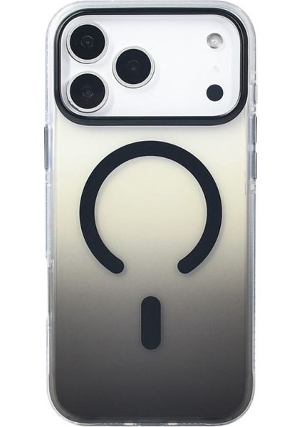 Iphone 17 Kapak M-Safe Özellikli Transparan Renk Geçişli Toros Kapak-Siyah