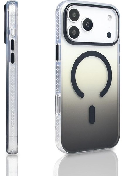 Iphone 17 Kapak M-Safe Özellikli Transparan Renk Geçişli Toros Kapak-Siyah fiyatları