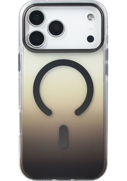 Iphone 17 Kapak M-Safe Özellikli Transparan Renk Geçişli Toros Kapak-Siyah indirimleri