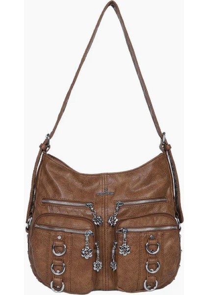 25YG582 Kadın Çok Gözlü Yumuşak Deri Çanta