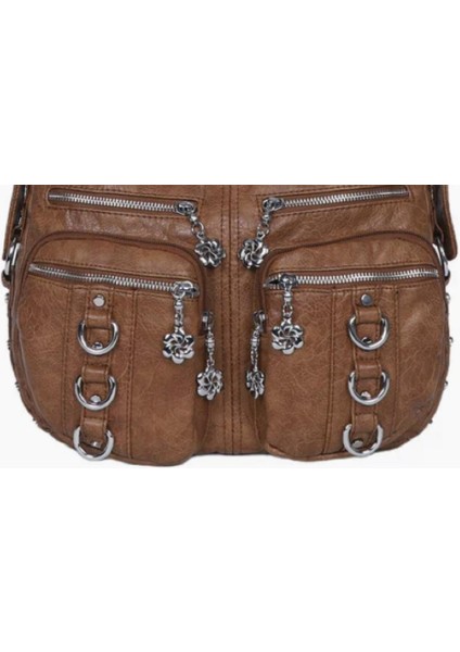 25YG582 Kadın Çok Gözlü Yumuşak Deri Çanta modelleri