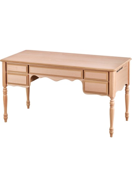 Jarlan 5 Çekmeceli 140 cm Tornalı Çalışma Masası Cilasız