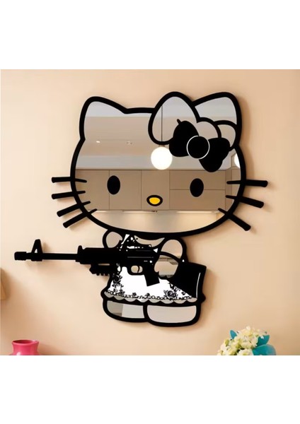 Karikatür Anime Temalı Dekoratif Ayna Kendinden Yapışkanlı 35X14,5 cm (Etekli)