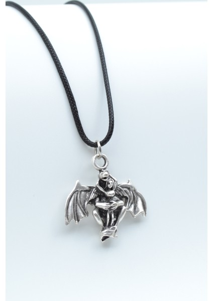 Ejderha Gümüş Kaplama Deri İp Kolye