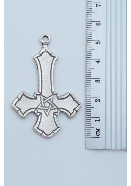 Ters Haç - Davut Yıldızı Gümüş Kaplama Deri İp Kolye modelleri