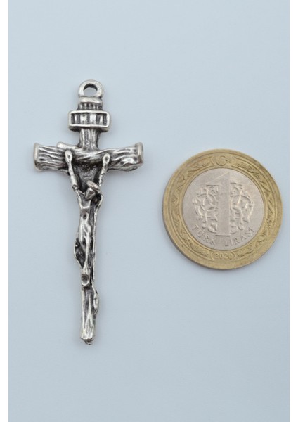 Hz. İsa Haç Gümüş Kaplama Deri İp Kolye fırsatları
