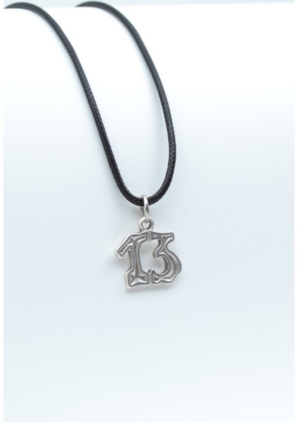 13 Yazılı Gümüş Kaplama Deri Ip Kolye