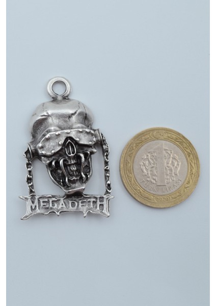 Megadeth Gümüş Kaplama Deri İp Kolye fırsatları