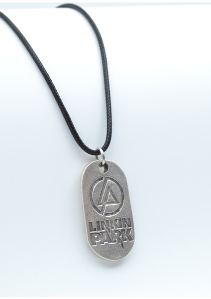 Linkin Park Gümüş Kaplama Deri İp Kolye