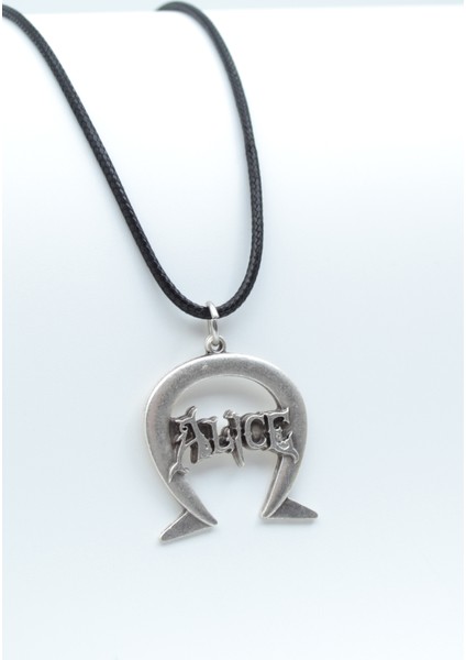 Alice Gümüş Kaplama Deri İp Kolye