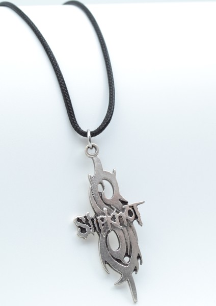 Slipknot Gümüş Kaplama Deri İp Kolye