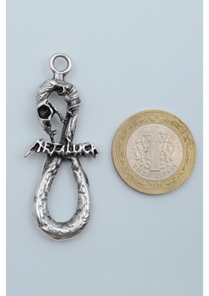 Metallica Gümüş Kaplama Deri İp Kolye fırsatları