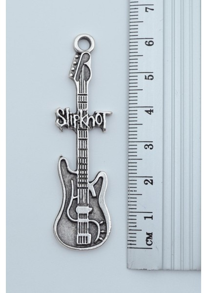 Slipknot Elektro Gitar Gümüş Kaplama Deri İp Kolye modelleri