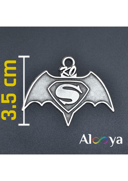 Batman Süperman Gümüş Kaplama Deri İp Kolye indirimleri