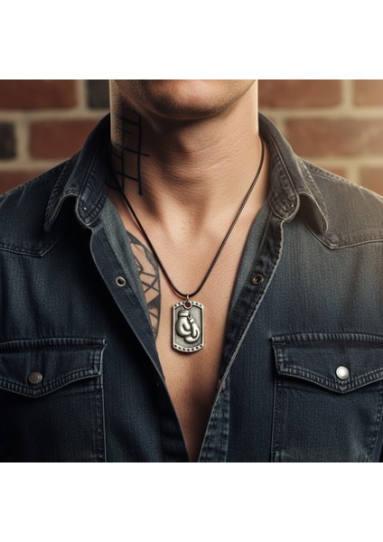 Boks Eldiveni Künye Gümüş Kaplama Deri İp Kolye fiyatları