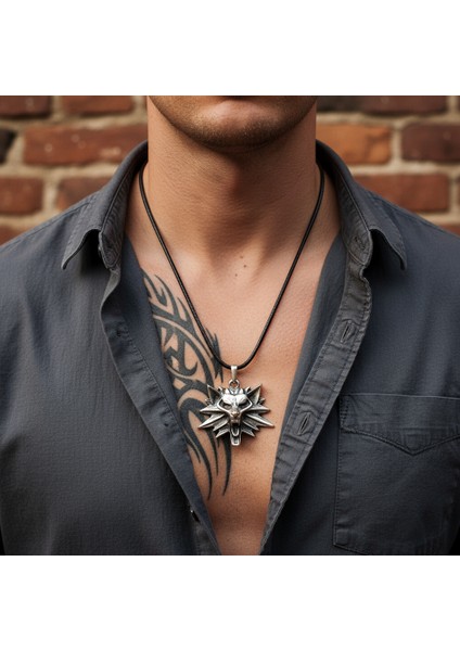 Asi Witcher 3 Gümüş Kaplama Deri İp Kolye fiyatları