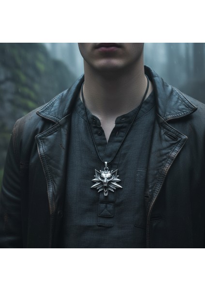 Asi Witcher 3 Gümüş Kaplama Deri İp Kolye fırsatları