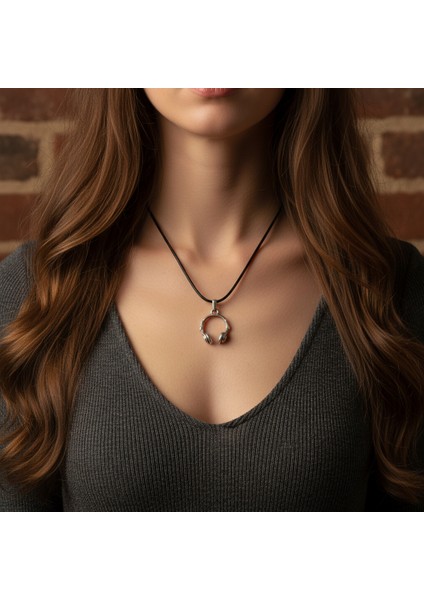 Kulaklık Gümüş Kaplama Deri İp Kolye fiyatları