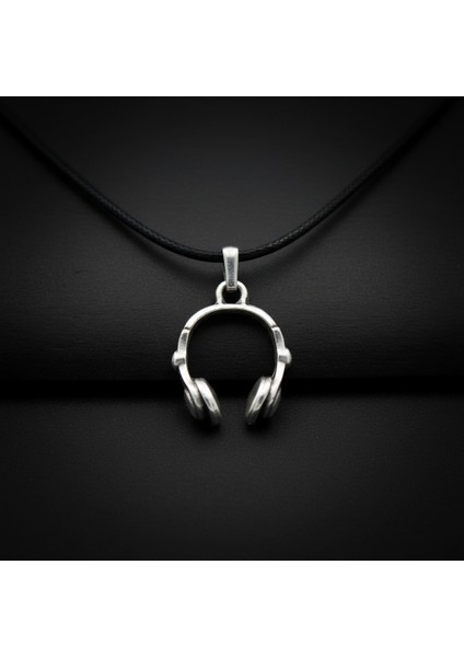 Kulaklık Gümüş Kaplama Deri İp Kolye modelleri