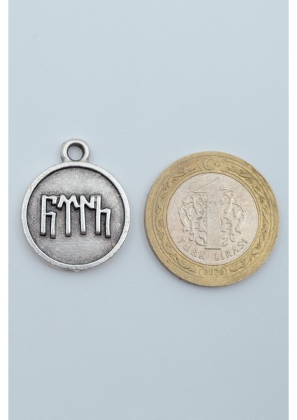 Göktürkçe Türk Madalyon Gümüş Kaplama Örme Zincir Kolye fırsatları