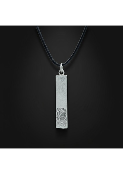 Parmak Izi Gümüş Kaplama Deri Ip Kolye fırsatları
