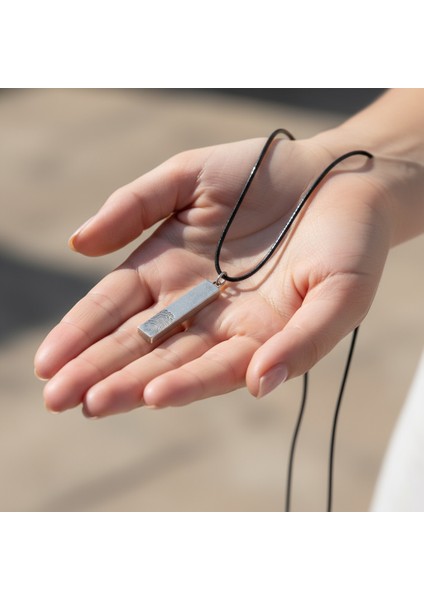 Parmak Izi Gümüş Kaplama Deri Ip Kolye indirimleri