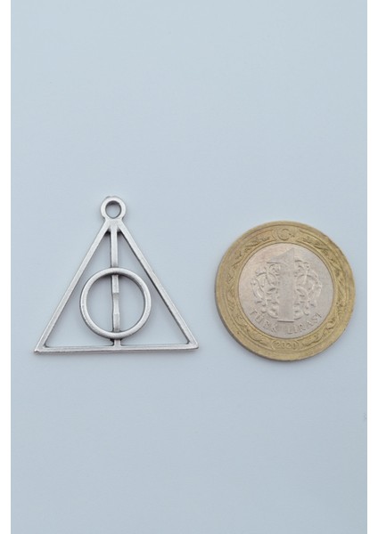 Harry Potter Ölüm Yadigarları Üçgen Gümüş Kaplama Deri İp Kolye fırsatları