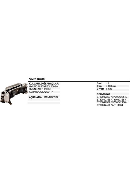 Diot Tablası Hyundaı Starex/h1/pregıo 2001->