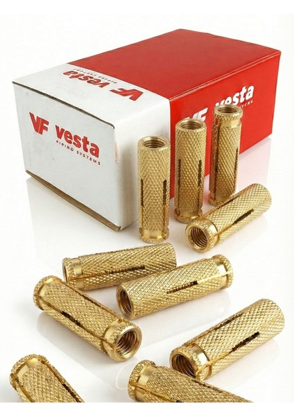 Bma Pirinç Dübel M8 100'LÜ Paket | Yüksek Tutunma Kapasiteli Metal Duvar Dübei