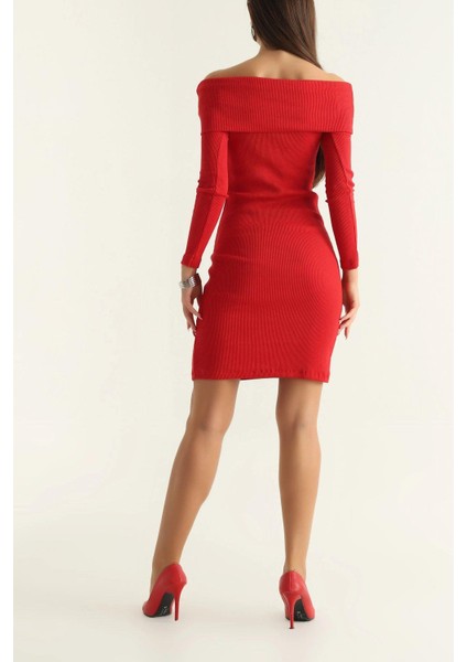 Madonna Yaka Fitilli Elbise Kırmızı fırsatları