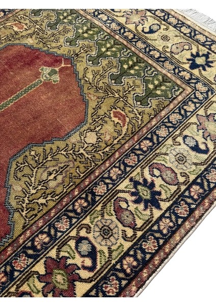 El Dokuma Eskitme Bünyan Halısı Seccade 100X145 Kiremit Namazlık Yün Kiremit fiyatları