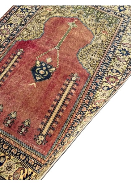 El Dokuma Eskitme Bünyan Halısı Seccade 100X145 Kiremit Namazlık Yün Kiremit modelleri