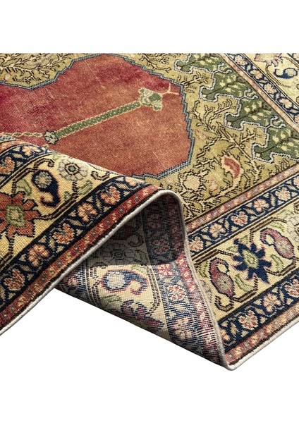 El Dokuma Eskitme Bünyan Halısı Seccade 100X145 Kiremit Namazlık Yün Kiremit indirimleri