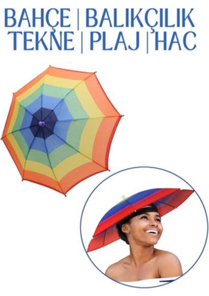 Renkli Eller Serbest 4 Mevsim Kafa Şemsiyesi, Rahat ve Şık Kullanım