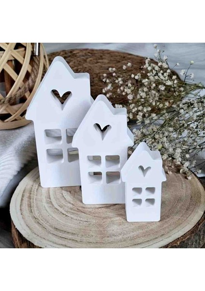 Kalp Evler 3 Lü Dekoratif Ev Aksesuari, Dekoratif Hediyelik Yeni Yil Hediyesi,yeni Ev Hediyesi Noel Hediyesi, Doğum Gunu Hediyesi fiyatları