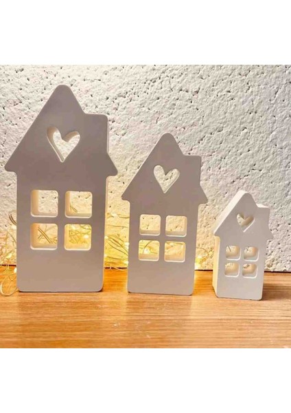 Kalp Evler 3 Lü Dekoratif Ev Aksesuari, Dekoratif Hediyelik Yeni Yil Hediyesi,yeni Ev Hediyesi Noel Hediyesi, Doğum Gunu Hediyesi modelleri