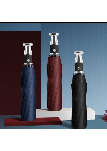 10 Tel Otomatik Gümüş Renk Şemsiye, Şık ve Hafif Tasarım, Çok Renkli