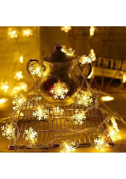 28 LED Kar Tanesi Aydınlatma – 5 Metre, Gün Işığı, 8 Modlu Yılbaşı Dekor Lambası