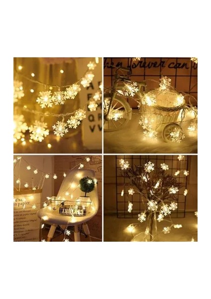 28 LED Kar Tanesi Aydınlatma – 5 Metre, Gün Işığı, 8 Modlu Yılbaşı Dekor Lambası fırsatları