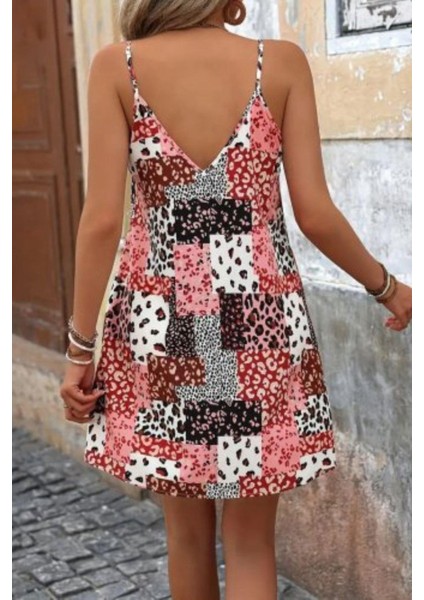 Ip Askılı V Yaka Süprem Elbise - Pembe fırsatları