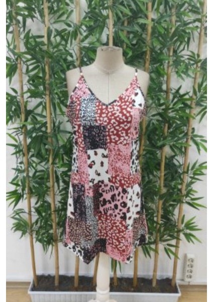 Ip Askılı V Yaka Süprem Elbise - Pembe indirimleri