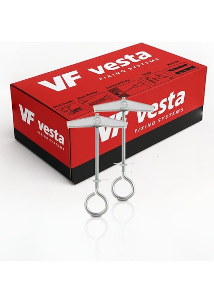 Htz-R Kapalı Kanca Vidalı Askı Dübeli M4 50'li Paket | Metal Alçıpan Askı Dübeli