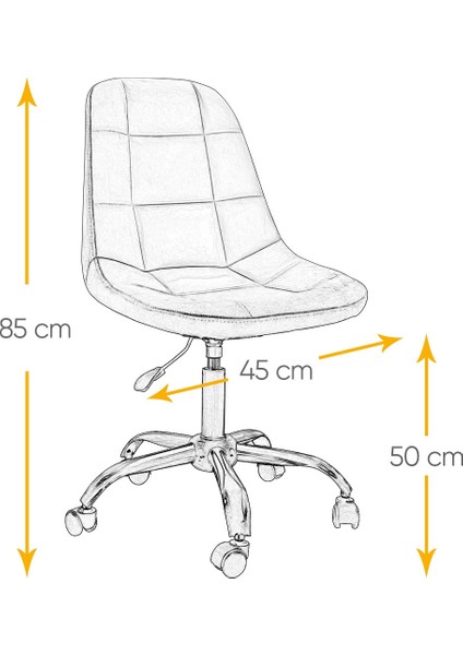 Işıltı Beyaz Ayaklı Çalışma Sandalyesi Çocuk Bilgisayar Sandalyesi (Ayarlanabilir)