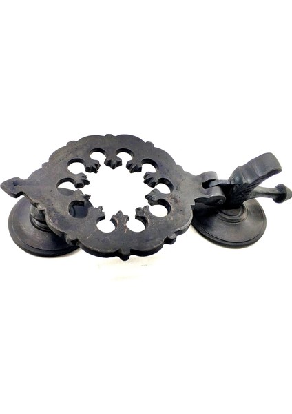 Antika Tarz Dekoratif Pirinç Osmanlı Kapı Tokmağı, Taktak - 265X75MM, Oksit