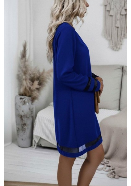 V Yaka Tül Şerit Detaylı Kısa Elbise - Saks fiyatları