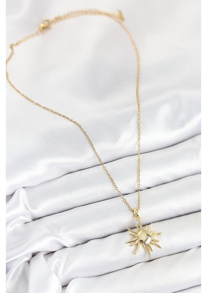 316L Çelik Güneş Model Gold Renk Kadın Kolye fiyatları